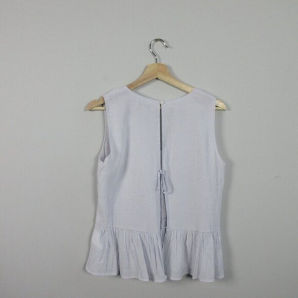 Club Monaco Shailyn Women's Bow Back Peplum Top Sleeveless Casual Lilac S 120 - Picture 2 of 9